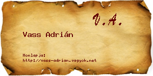 Vass Adrián névjegykártya